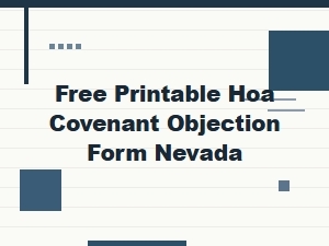 Free Printable Hoa Covenant Objection Form Nevada