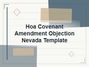 Hoa Covenant Amendment Objection Template Nevada