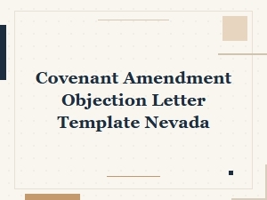 Covenant Amendment Objection Letter Template Nevada