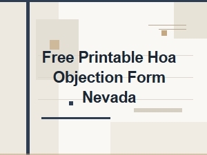 Free Printable Hoa Objection Form Nevada