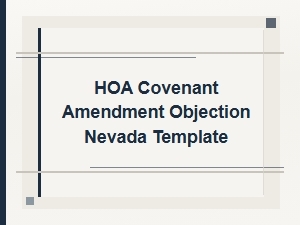 Hoa Covenant Amendment Objection Template Nevada