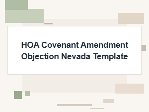 Hoa Covenant Amendment Objection Template Nevada
