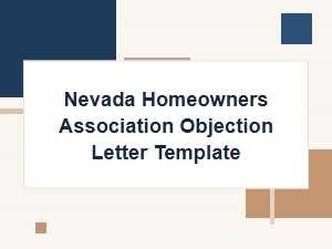 Nevada Hoa Objection Letter Template for Covenant Modifications