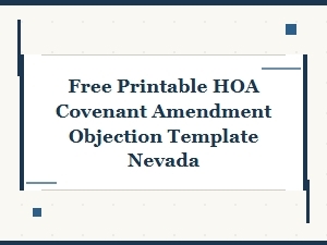 Free Printable Hoa Covenant Amendment Objection Template Nevada