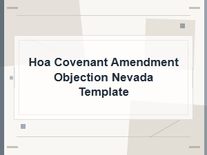 Hoa Covenant Amendment Objection Template Nevada