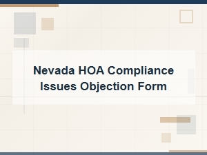 Nevada Hoa Compliance Issues Objection Form