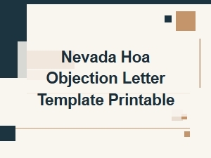 Nevada Hoa Objection Letter Template Printable