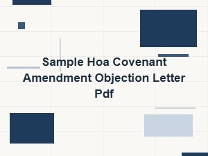 Sample Hoa Covenant Amendment Objection Letter Pdf