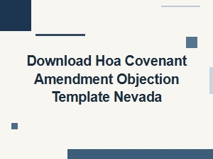 Download Hoa Covenant Amendment Objection Template Nevada
