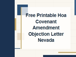Free Printable Hoa Covenant Amendment Objection Letter Nevada