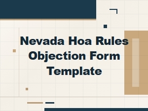 Nevada Hoa Rules Objection Form Template