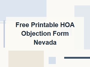 Free Printable Hoa Objection Form Nevada