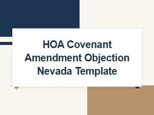 Hoa Covenant Amendment Objection Nevada Template