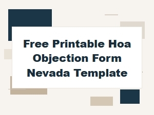 Free Printable Hoa Objection Form Nevada Template