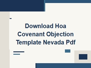 Download Hoa Covenant Objection Template Nevada Pdf