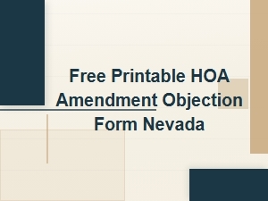 Free Printable Hoa Amendment Objection Form Nevada