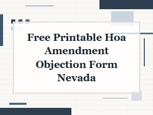 Free Printable Hoa Amendment Objection Form Nevada